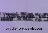 CBW155 15.5 inches 14mm round matte black & white jasper beads