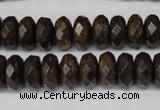CBZ404 15.5 inches 6*12mm faceted rondelle bronzite gemstone beads