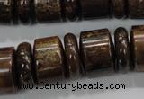 CBZ58 15.5 inches 6*18mm & 12*18mm rondelle bronzite gemstone beads