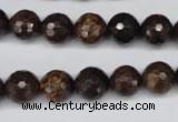 CBZ95 15.5 inches 10mm faceted round bronzite gemstone beads