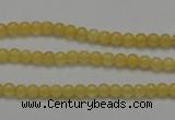 CCA02 15.5 inches 4mm round yellow calcite gemstone beads wholesale