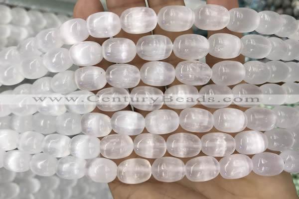 CCA370 15.5 inches 10*14mm rice white calcite gemstone beads