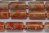 CCA465 15.5 inches 8*16mm tube orange calcite gemstone beads