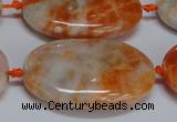 CCA487 15.5 inches 25*35mm oval orange calcite gemstone beads