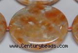 CCA488 15.5 inches 32*37mm oval orange calcite gemstone beads