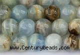 CCA545 15 inches 6.5mm - 7mm round blue calcite beads