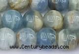 CCA546 15 inches 7.5mm - 8mm round blue calcite beads