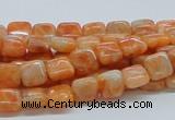 CCA56 15.5 inches 8*8mm square orange calcite gemstone beads