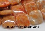 CCA57 15.5 inches 16*16mm square orange calcite gemstone beads