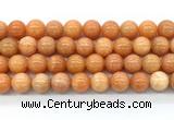 CCA574 15 inches 14mm round peach calcite gemstone beads