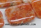 CCA61 15.5 inches 30*40mm rectangle orange calcite gemstone beads