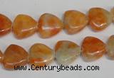 CCA69 15.5 inches 12*12mm triangle orange calcite gemstone beads