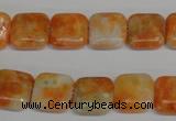 CCA72 15.5 inches 12*12mm square orange calcite gemstone beads