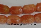 CCA76 15.5 inches 13*18mm faceted nuggets orange calcite gemstone beads
