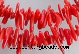 CCB02 15.5 inch 2*8mm irregular branch red coral beads Wholesale