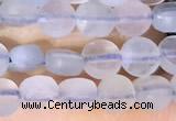 CCB1032 15 inches 4mm faceted coin aquamarine beads