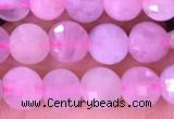 CCB1042 15 inches 4mm faceted coin morganite beads