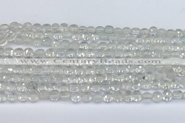 CCB1130 15 inches 4mm faceted coin gemstone beads