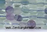 CCB1135 15 inches 4mm faceted coin fluorite beads