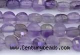 CCB1144 15 inches 4mm faceted coin amethyst beads