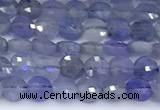 CCB1165 15 inches 4mm faceted coin tanzanite beads