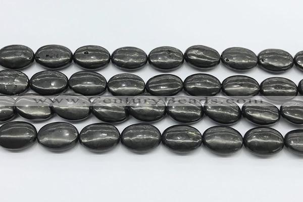 CCB1202 15 inches 13*18mm oval shungite gemstone beads