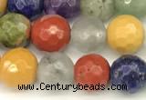 CCB1230 15 inches 6mm faceted round mixed gemstone beads