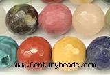 CCB1231 15 inches 8mm faceted round mixed gemstone beads