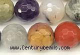 CCB1232 15 inches 10mm faceted round mixed gemstone beads