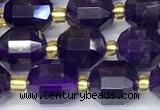 CCB1241 15 inches 7*8mm faceted amethyst gemstone beads