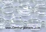 CCB1260 15 inches 9*10mm faceted white crystal beads