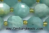 CCB1264 15 inches 9*10mm faceted amazonite gemstone beads