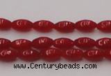 CCB130 15.5 inches 3*6mm rice red coral beads strand wholesale