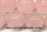 CCB1317 15 inches 9mm - 10mm faceted rose quartz turquoise beads