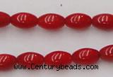 CCB133 15.5 inches 5*7mm rice red coral beads strand wholesale