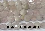 CCB1369 15 inches 4mm faceted coin morganite beads