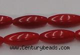 CCB137 15.5 inches 5*13mm rice red coral beads strand wholesale