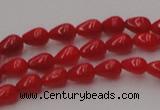 CCB139 15.5 inches 4*6mm teardrop red coral beads wholesale