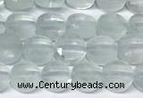 CCB1401 15 inches 6mm faceted coin aquamarine beads