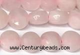 CCB1405 15 inches 6mm faceted coin rose quartz beads