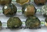 CCB1437 15 inches 7mm - 8mm faceted rhyolite beads