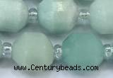 CCB1457 15 inches 9mm - 10mm faceted amazonite beads