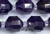 CCB1527 15 inches 9mm - 10mm faceted amethyst gemstone beads