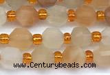 CCB1580 15 inches 5mm - 6mm faceted pink aventurine beads