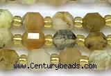 CCB1585 15 inches 5mm - 6mm faceted yellow opal beads