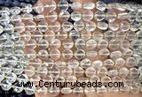 CCB1701 15 inches 6mm faceted coin white crystal beads