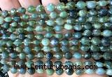 CCB1739 15 inches 6mm faceted coin moss agate beads