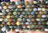 CCB1740 15 inches 6mm faceted coin Indian agate beads