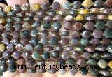CCB1742 15 inches 6mm faceted coin ocean agate beads