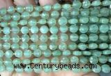 CCB1762 15 inches 6mm faceted coin green aventurine jade beads